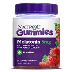 Натуральна добавка Natrol Melatonin 5mg Gummies, 90 желейок полуниця