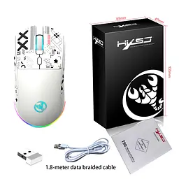Комп'ютерна миша HYSJ Т90 бездротова, безшумна з акумулятором 2,4G+Bluetooth White - мініатюра 2
