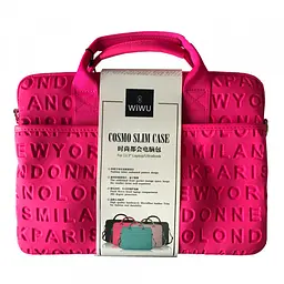 Сумка для ноутбука Wiwu Cosmo Laptop Slim Bag 13.3 Hot pink темно-рожевий - мініатюра 4