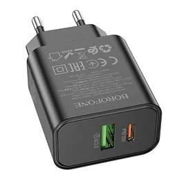 МЗП Borofone BA88A Navy PD20W+QC3.0 (1USB-A/1C) Black - мініатюра 2
