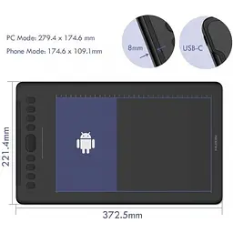Графічний планшет Huion H1161 [65898] - мініатюра 6