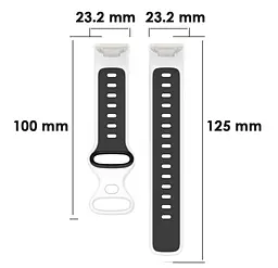 Силіконовий ремінець Primolux Sport для фітнес браслета Fitbit Charge 5/Charge 6 White Black/розмір М - мініатюра 6