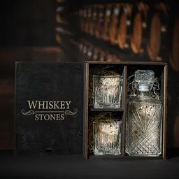 Подарунковий набір віскі Whiskey Stones №12 у дерев'яному пеналі - графин + склянки Selecta - мініатюра 2