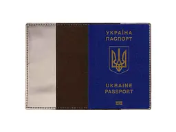 Обкладинка на паспорт ВІРНИЙ ДРУГ 10006 CRAZY "Тризуб" т.коричневий - мініатюра 2