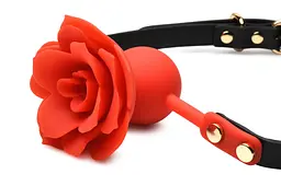 Кляп Master Series Blossom Silicone Rose Gag - Red - мініатюра 2