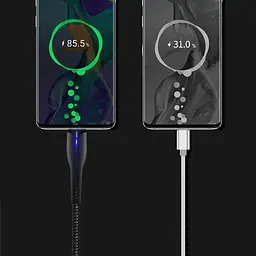 Кабель ColorWay USB - micro USB (M/M), PVC + Led, 2.4 А, 1 м, Чорний (CW-CBUM034-BK) - мініатюра 8