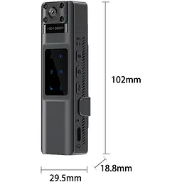 Нагрудна HD боді-камера TCAM H1080 p2p WiFi 1000 мАч Чорний (448274717) - мініатюра 2