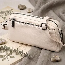 Сумка-клатч для жінок із м'якої натуральної шкіри Vintage 22376 біла