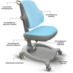 Дитяче крісло ErgoKids GT Y-402 ortopedic blue - мініатюра 2