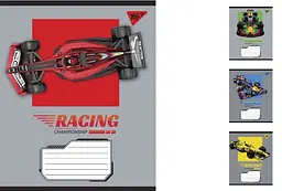 
Зошити учнівські 18 аркушів лінія. YES Racing championship, 25 шт. в упаковці