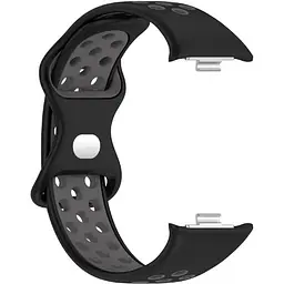 Ремінець DK CDK для Xiaomi Mi Smart Band 9 Pro Silicone Sport Band Nike (017600) (black / grey) - мініатюра 2