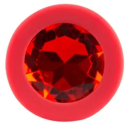 Анальна пробка з кристалом Colorful Joy Jewel Red Plug Small 7.2 см (червоний) - мініатюра 6