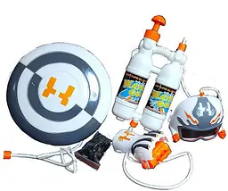 Водяна зброя рукавички зі щитом, маскою й балоном WATER GUN