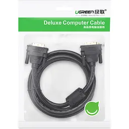 Кабель мультимедійний DVI M to DVI M 2.0m 24+1pin DV101 black Ugreen (11604) - мініатюра 2