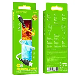 Дата кабель Borofone BX86 Advantage USB to Lightning (1m) White - мініатюра 2