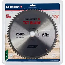 Диск відрізний Specialist+ по дереву 250x60Tx30/20 мм (51/1-25060)