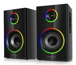 Компьютерные колонки 2.0 REAL-EL RS415 20Вт RGB Bluetooth Black - мініатюра 1