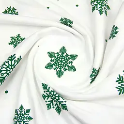 Наволочка Cosas Snowflakes evergreen фланелева 50х70 см біло-зелена (Flannel_SnowflakesEvergreen_50x70) - мініатюра 2