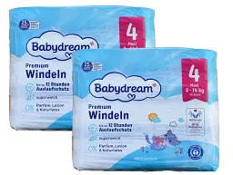 Дитячі одноразові підгузники Babydream Premium 4 Maxi (8-14) кг 80 шт