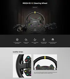 Кермо MOZA Racing RS V2 Steering for PC RGB - мініатюра 8