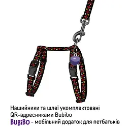 Шлея з повідцем для котів та дрібних собак Барксі Urban патріотична розмір XXS Вишиванка чорна - мініатюра 3