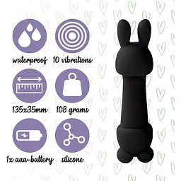 Вібратор Feelztoys Mister Bunny Black (SO4438) [100987] - мініатюра 2