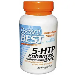 5-НТР 5-гідрокси Doctor's Best L-триптофан з вітамінами B6 і C 120 капсул