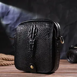 Чоловіча шкіряна сумка Vintage 13,5х18х6 см sum0022409 - мініатюра 7