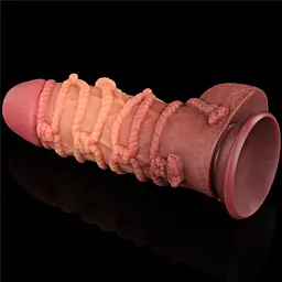 Фалоімітатор Dual-Layered Silicone Nature Cock 9.5'' 24.5 см коричневий - мініатюра 7