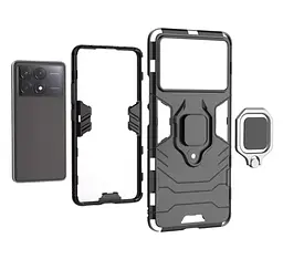 Чохол бампер Primolux Ring Armor для Xiaomi Redmi K70E / Poco X6 Pro Black - мініатюра 5