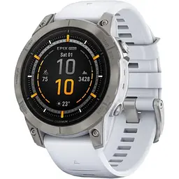 Смарт-годинник Garmin Epix Pro Gen 2 Sapphire 47 mm Titanium w. Whitestone Band (010-02803-20/21)