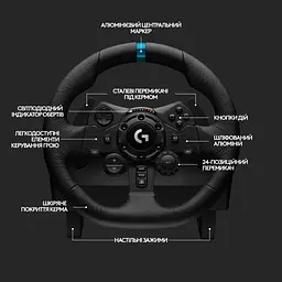 Кермо Logitech G923 Racing Wheel and Pedals for PS4 and PC (941-000149) - мініатюра 9