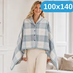 Універсальний плед-халат-шаль Solve у м'ятну клітинку 100 x 140 см (KT9000912) - мініатюра 2