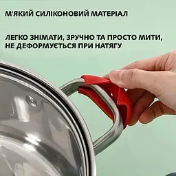 Силіконові накладки прихватки для гарячих ручок каструлі та сковороди (набір з 2 шт.), Kitchen Master Зелений 87266 - мініатюра 4