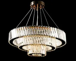 Люстра стельова LED Splendid Ray L228/600+400+200/3, золота, 3 лампи, регульована висота 30-130 см - мініатюра 4