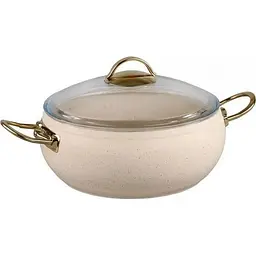 Каструля O.M.S. Collection 3141 з гранітним покриттям з кришкою 20 см 2.5 л Слонова кістка (Туреччина)