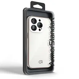 Чехол-накладка для Apple iPhone 15 Pro, Replica MagSafe, белый, противоударный защитный чехол с магнитным кольцом MagSafe, защита всего корпуса, TPU+PC, зеркальный, выступающий бортик вокруг экрана, ArmorStandart (ARM76247) - мініатюра 5