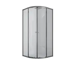 Душова кабіна з низьким піддоном Mixxus Plain SCT02-90x90x195-TR graphite прозоре скло 4 мм MI6901, Універсальна, прозорий, графіт - мініатюра 3
