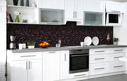Кухонний фартух Happy Pocket Ковані Візерунки Вінілова завитки для кухні 65х250 см Текстури Коричневий Z183581