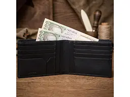 Чоловічий портмоне натуральна шкіра Cortina 5014 nero Чорне 12,5x9,5 см TONY PEROTTI acs0032473 - мініатюра 2