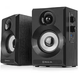 Колонки 2.0 REAL-EL S-217 чорний, 2 x 6 Вт, МДФ, живлення від мережі 220V, керування спереду