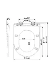 Сидіння для унітаза EUR TS-6545 дюропластове, Soft Close, метал.кріпл. - мініатюра 6