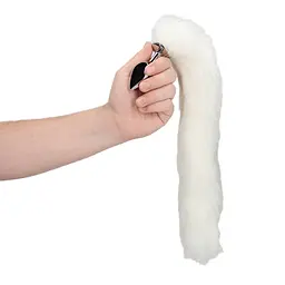 Анальна пробка Ouch! Fox Tail, 42.5 см (білий) - мініатюра 5