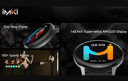 Смарт-годинник Smart Watch iMiki KW-66 Pro IP67 AMOLED Black - мініатюра 6