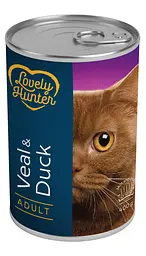 Вологий корм для дорослих кішок з телятиною та качкою Lovely Hunter Adult Veal and Duck 400 г