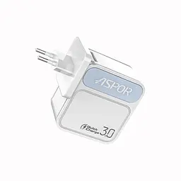 Мережевий зарядний пристрій Aspor A828 Fast Charger (18W QC3.0 1USB/3A)- білий - мініатюра 2