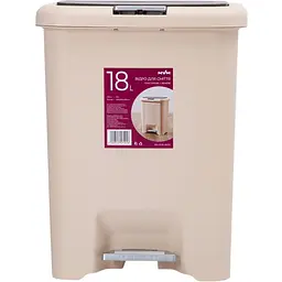 Відро для сміття MBM My Home з кришкою та педаллю 18 л бежеве (BIN-03 18L BEIGE)