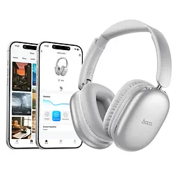 Бездротові накладні навушники HOCO W73 Graceful BT headphones(App) Silver - мініатюра 5