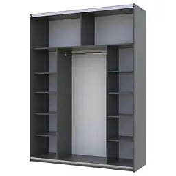 Шафа-купе Doros G-Caiser Графіт / Дуб Евок 2 ДСП / 3 частини 180х60х240 (42005014) - мініатюра 4