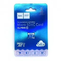 Карта пам'яті для телефонів та планшетів синя Hoco Micro SDHS 64GB - мініатюра 2